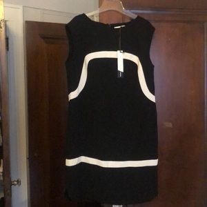 Preen black and white sleeveless shift dress